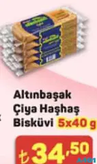 ÜLKER ALTINBAŞAK ÇİYA HAŞHAŞ BİSKÜVİ 5X40 G